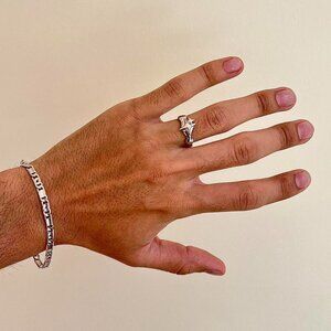 vintage style silver star ring